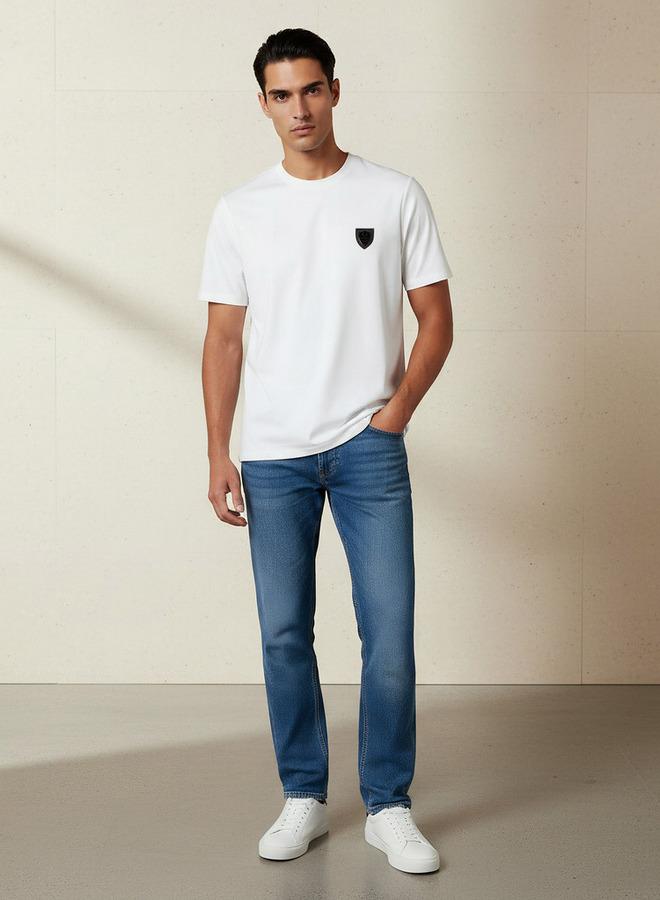 Emperor Men Regular Fit Crew Neck Short Sleeve Badge Accent T-shirt - Image 2